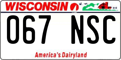 WI license plate 067NSC