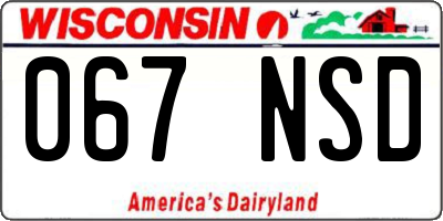 WI license plate 067NSD