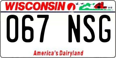 WI license plate 067NSG