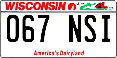 WI license plate 067NSI