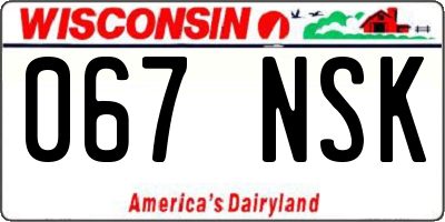 WI license plate 067NSK
