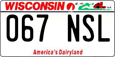 WI license plate 067NSL