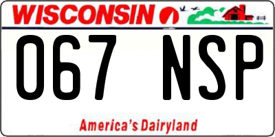 WI license plate 067NSP