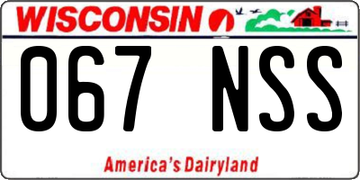 WI license plate 067NSS