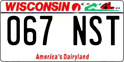 WI license plate 067NST
