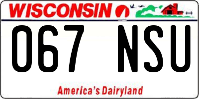 WI license plate 067NSU