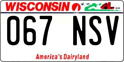 WI license plate 067NSV