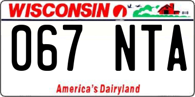 WI license plate 067NTA