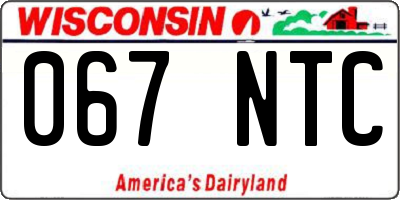 WI license plate 067NTC
