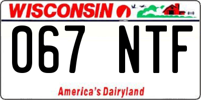 WI license plate 067NTF