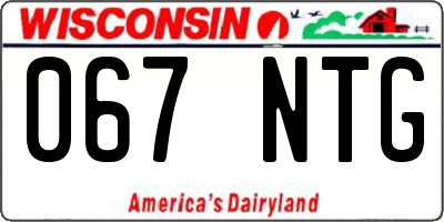 WI license plate 067NTG