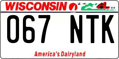 WI license plate 067NTK
