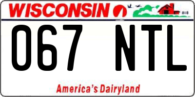 WI license plate 067NTL