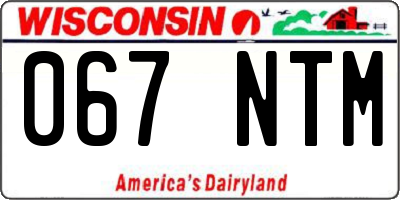 WI license plate 067NTM