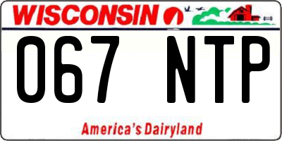 WI license plate 067NTP