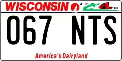WI license plate 067NTS