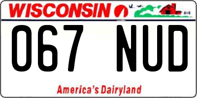 WI license plate 067NUD