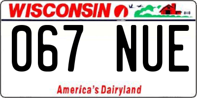 WI license plate 067NUE