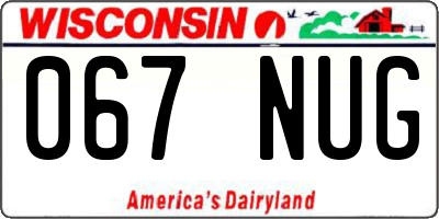 WI license plate 067NUG