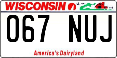 WI license plate 067NUJ