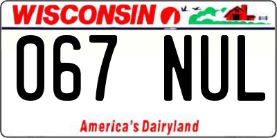 WI license plate 067NUL