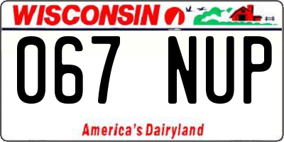 WI license plate 067NUP