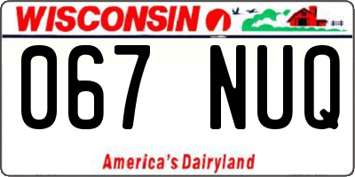 WI license plate 067NUQ
