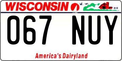 WI license plate 067NUY