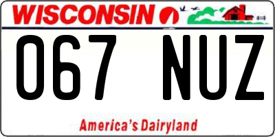 WI license plate 067NUZ