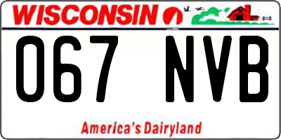 WI license plate 067NVB