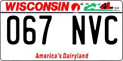 WI license plate 067NVC