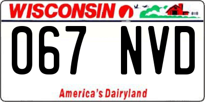 WI license plate 067NVD