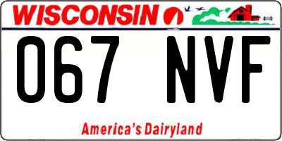 WI license plate 067NVF