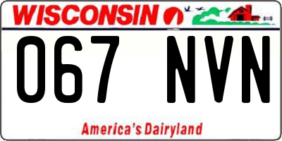 WI license plate 067NVN