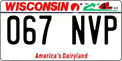 WI license plate 067NVP