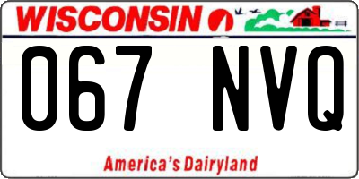 WI license plate 067NVQ