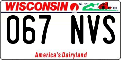 WI license plate 067NVS