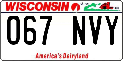 WI license plate 067NVY