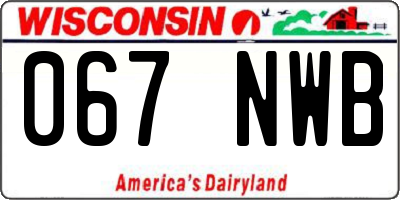 WI license plate 067NWB