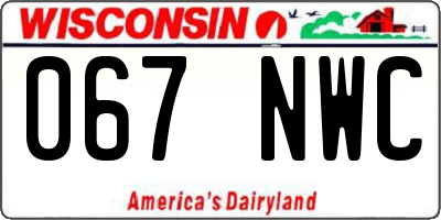 WI license plate 067NWC