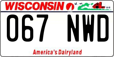 WI license plate 067NWD