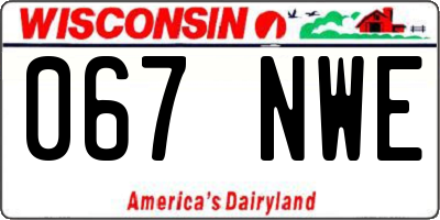 WI license plate 067NWE