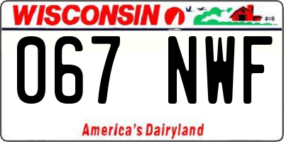 WI license plate 067NWF