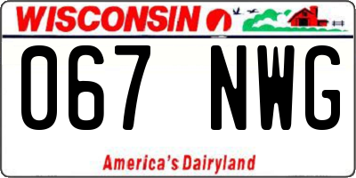 WI license plate 067NWG