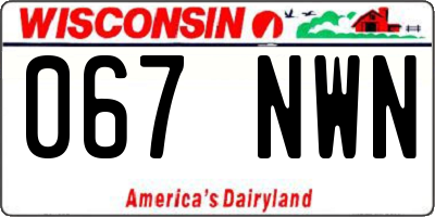 WI license plate 067NWN