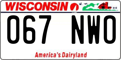 WI license plate 067NWO