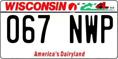 WI license plate 067NWP