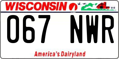 WI license plate 067NWR