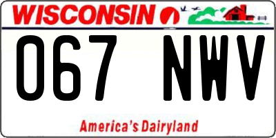 WI license plate 067NWV