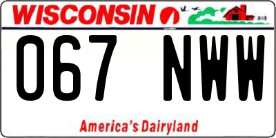 WI license plate 067NWW
